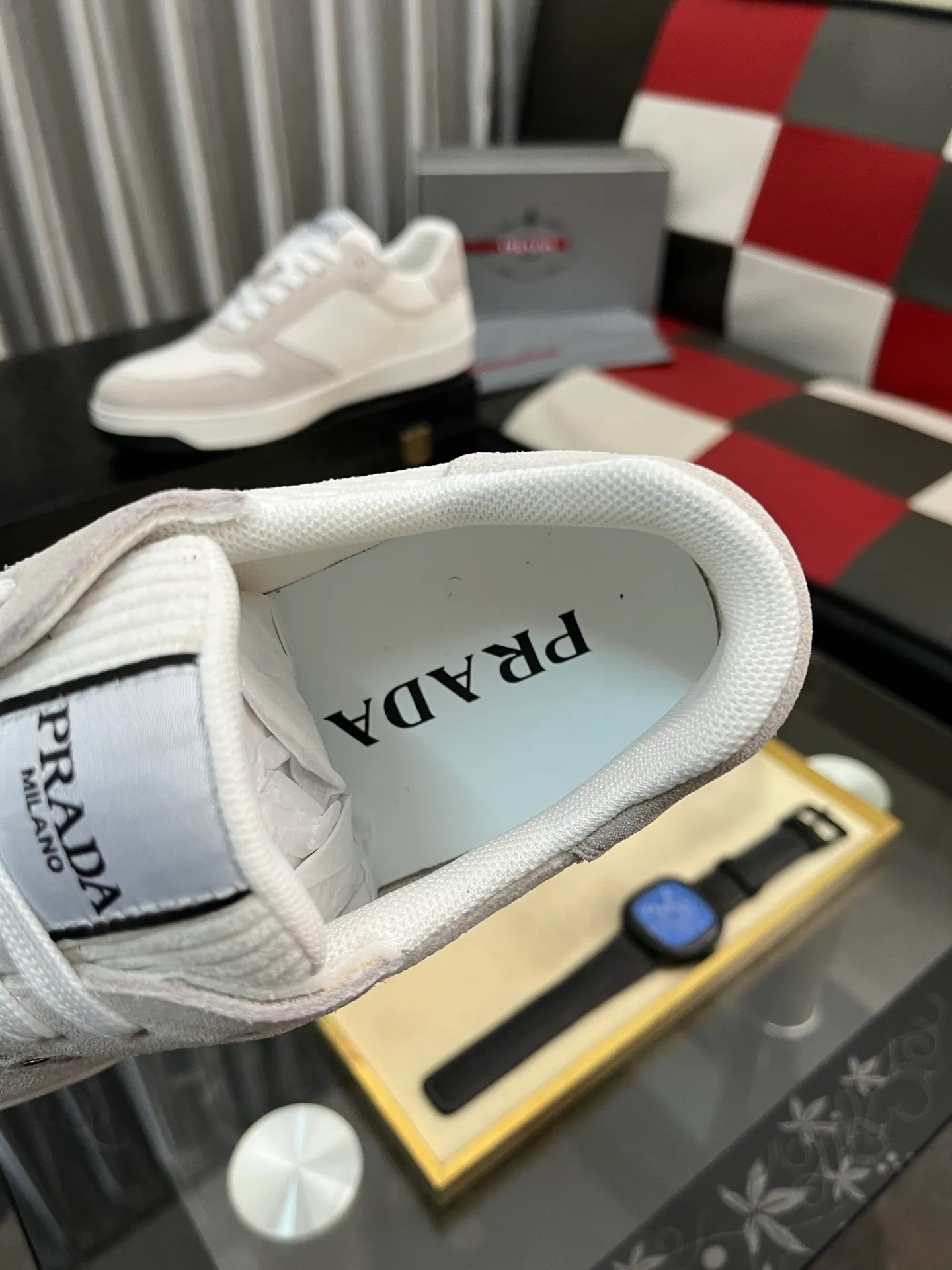 Men's shoes 💰380⌚️⌚️【PRADA】Prada casual shoes, originally developed 1:1, made of high-mercerized cowhide with imported cowhide, silk sheepskin lining, rubber outsole, comfortable and soft on the foot, size: 38-444️⃣Colors available